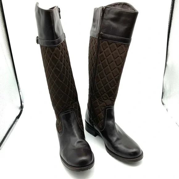 Talbots Brown Tamera Quilted Riding Boots - Picture 2 of 15